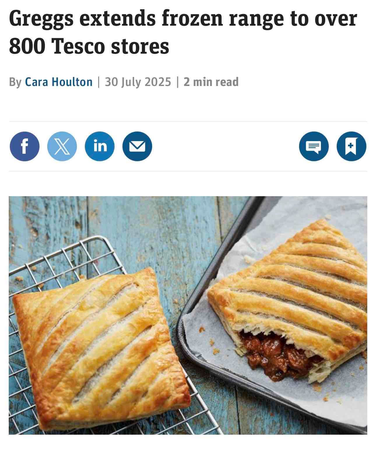 Greggs range coming to Tesco…