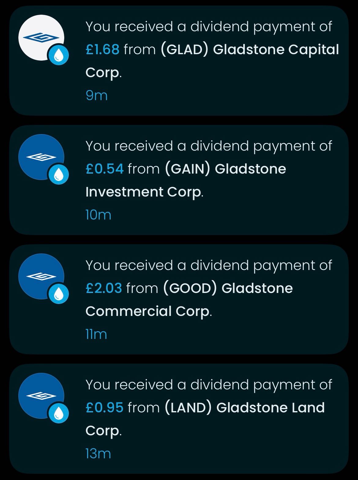 Dividends just arrived