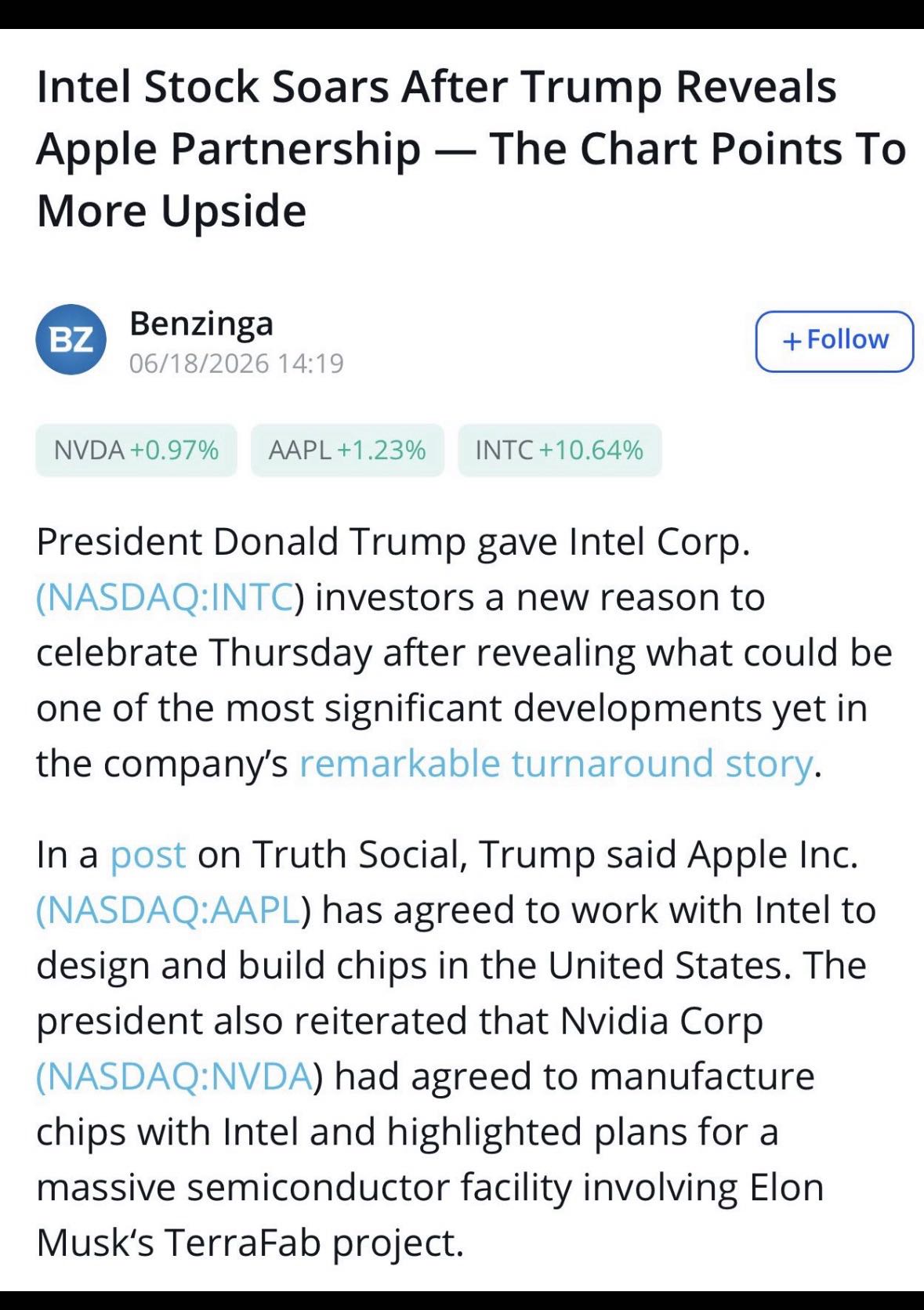 More good news.