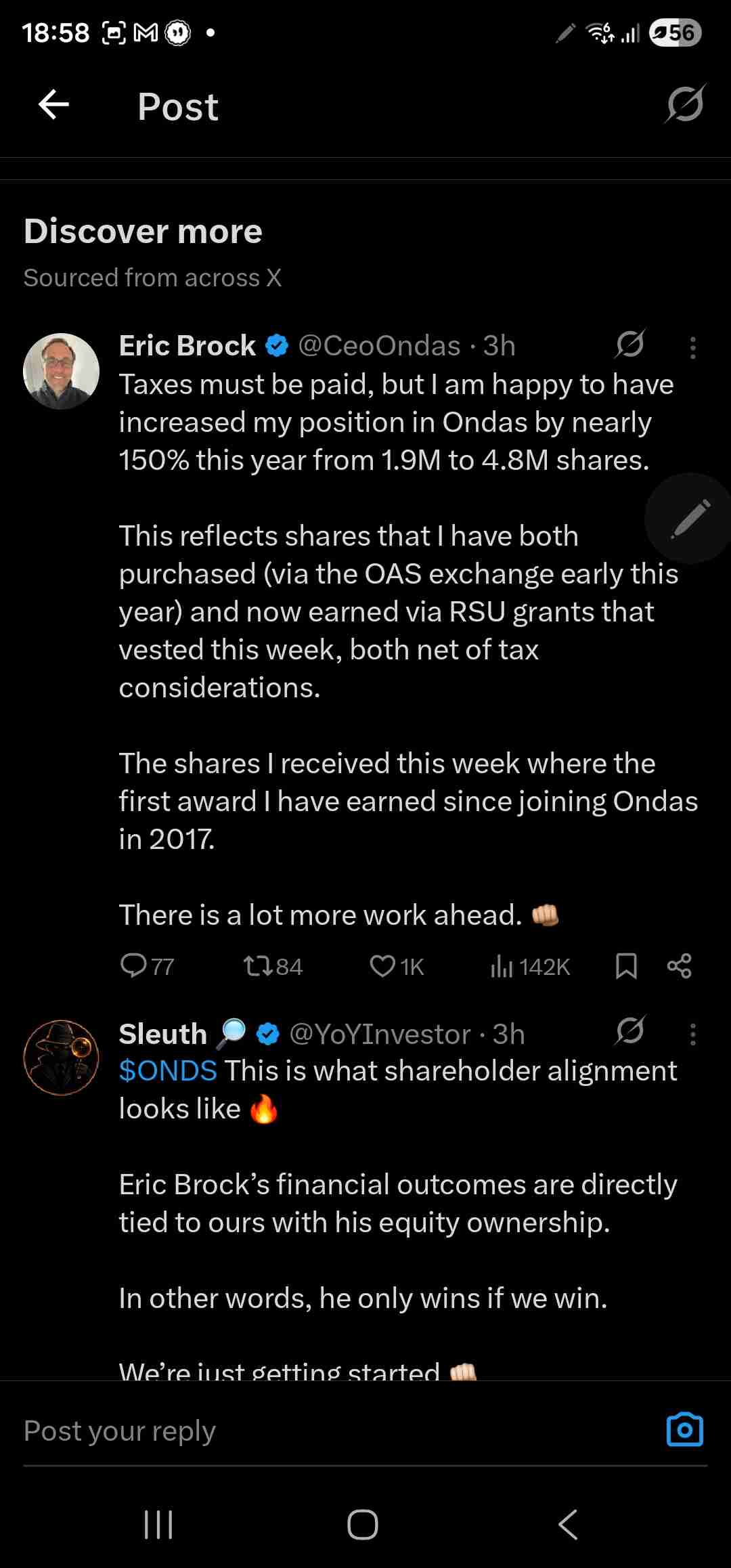 Eric explains his sell off