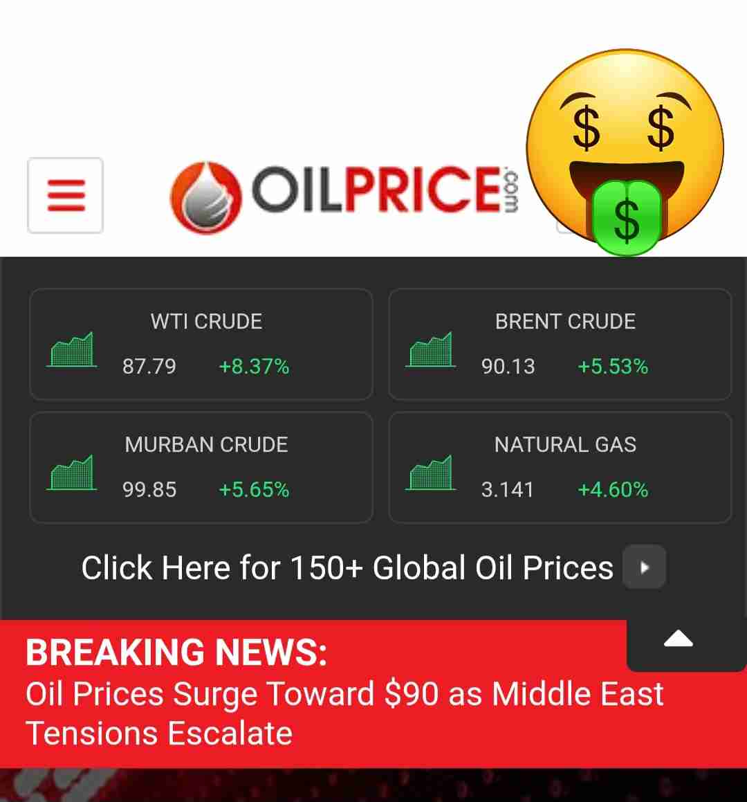 Oil pushing to $100 👀