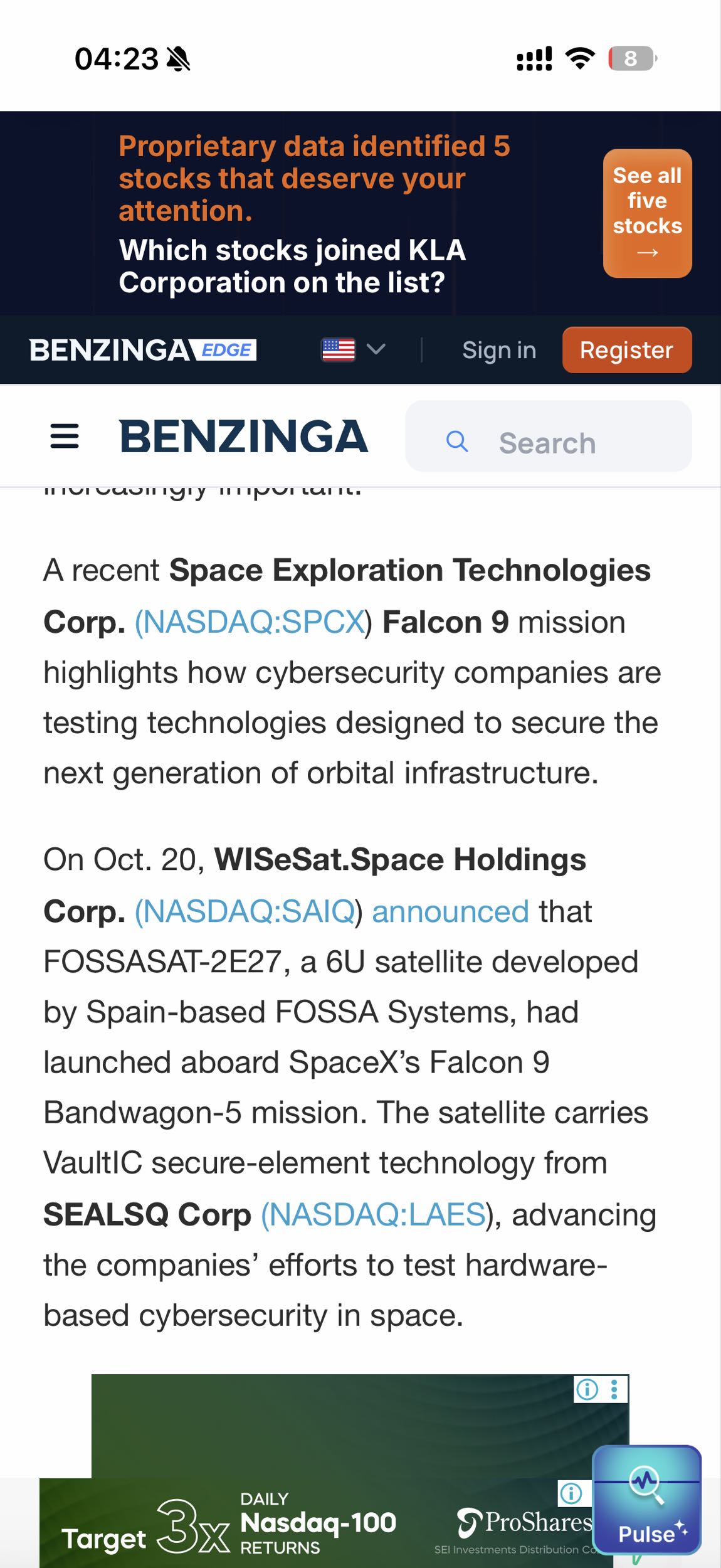 Space X sets to have multiple projects with WiseSat ☠️☠️☠️📈📈📈📈📈