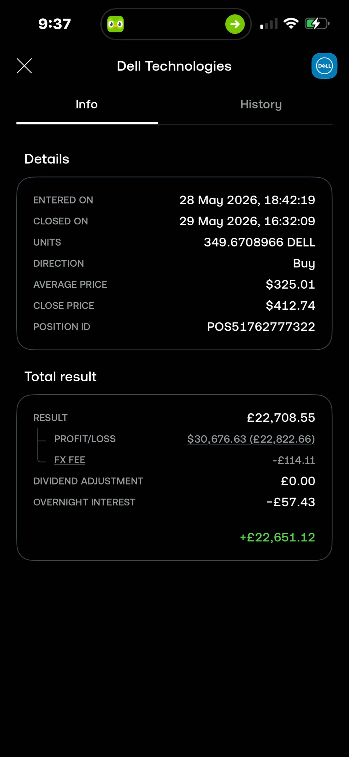 Trade completed this morning ✅