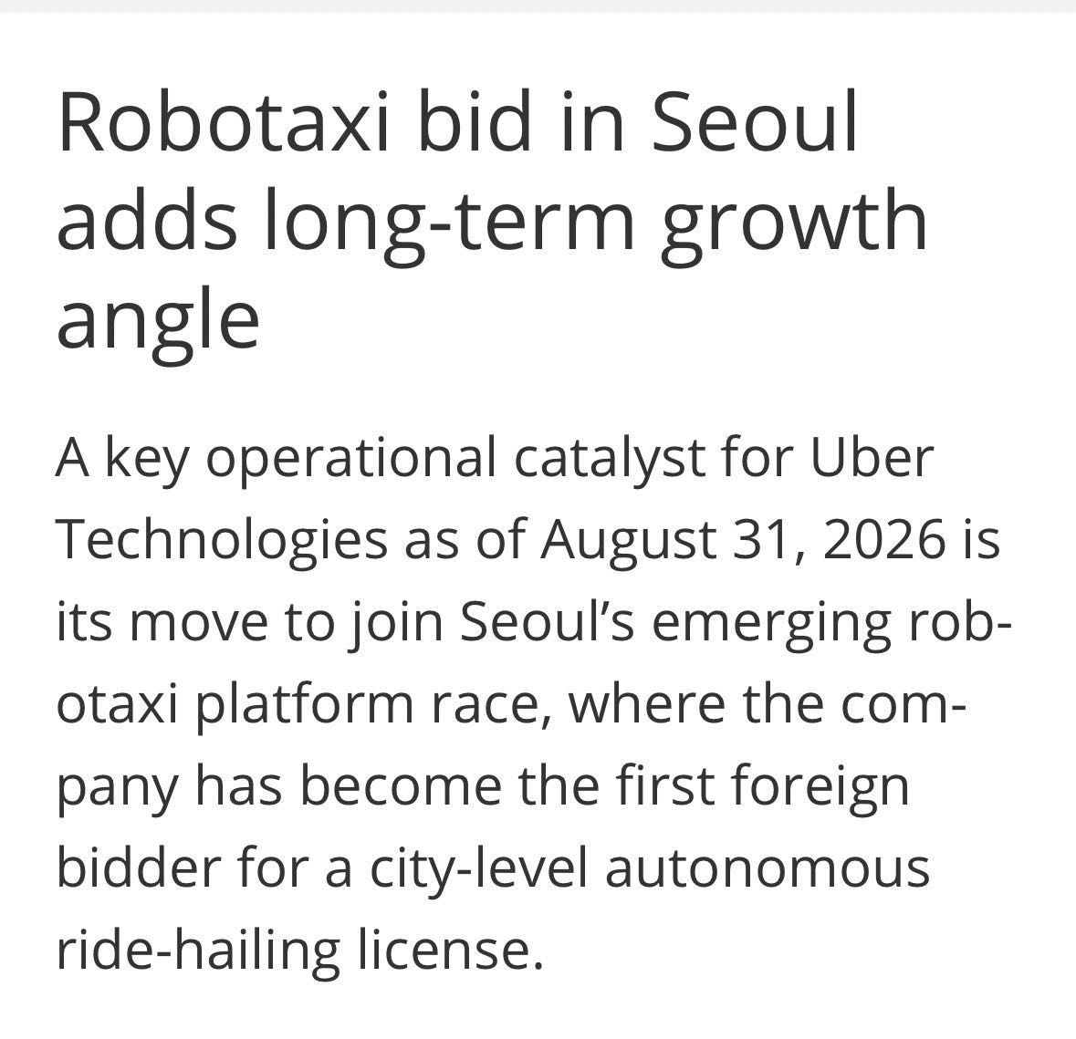 Just another bullish bit of news