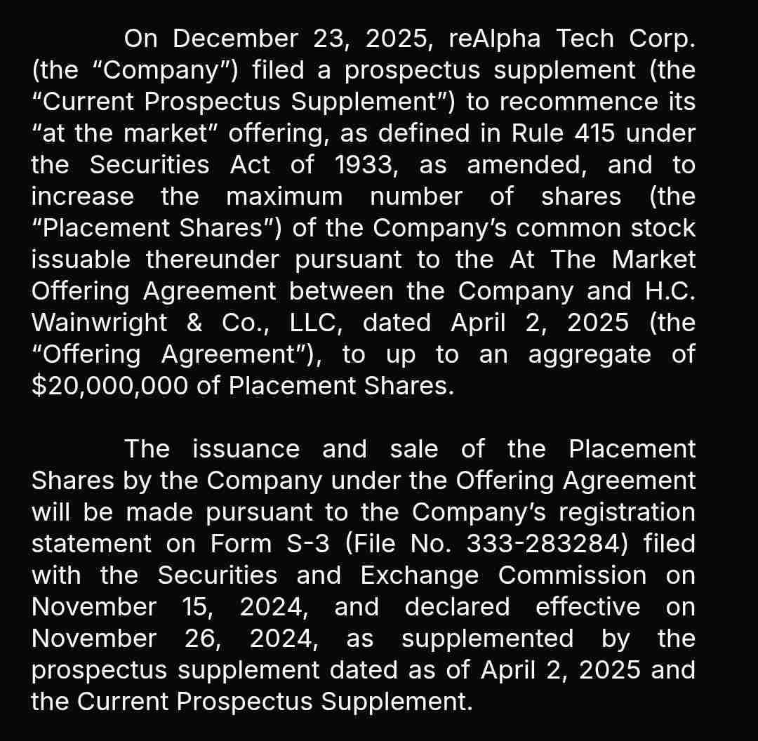 Dilution posted 8k filing