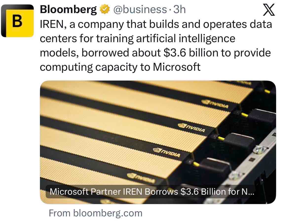 Bloomberg news IREN
