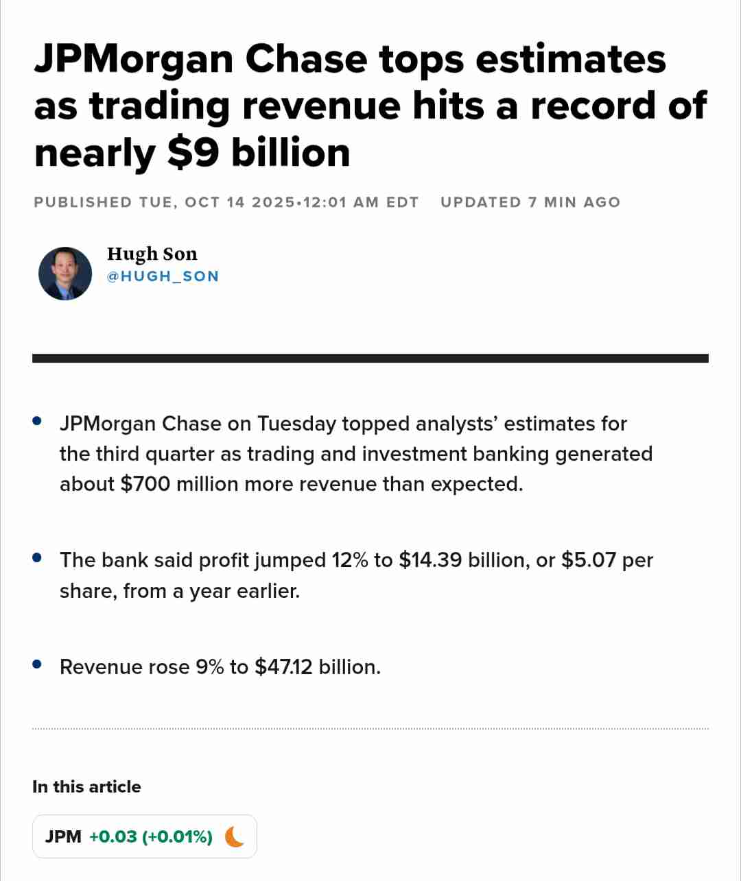 Great results, just wait for the call...